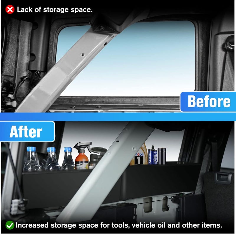 LitMiRaCle Trunk Storage Tray Organizers Rear Cargo Side Box is Applicable to Ford Bronco 2021 2022 2023 4 Door, Trunk Caddy Box, Internal Accessories, Black Matte Finish (Left Storage Box) - Image 2